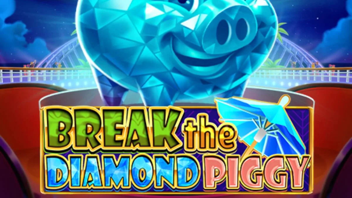 Tampilan visual slot Break the Diamond Piggy dengan tema liburan mewah